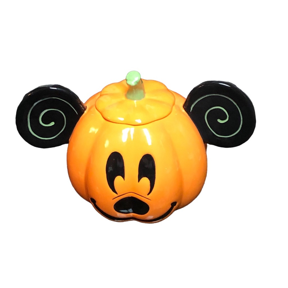 Mickey Mouse pumpkin cookie jar Disney Halloween canister NEW - Picture 6 of 11